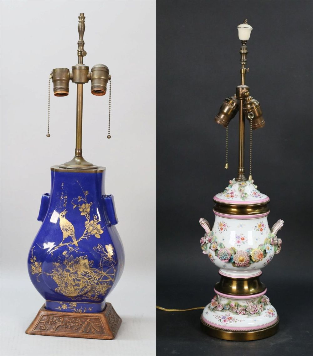 Lot 270: 2 Porcelain Lamps
