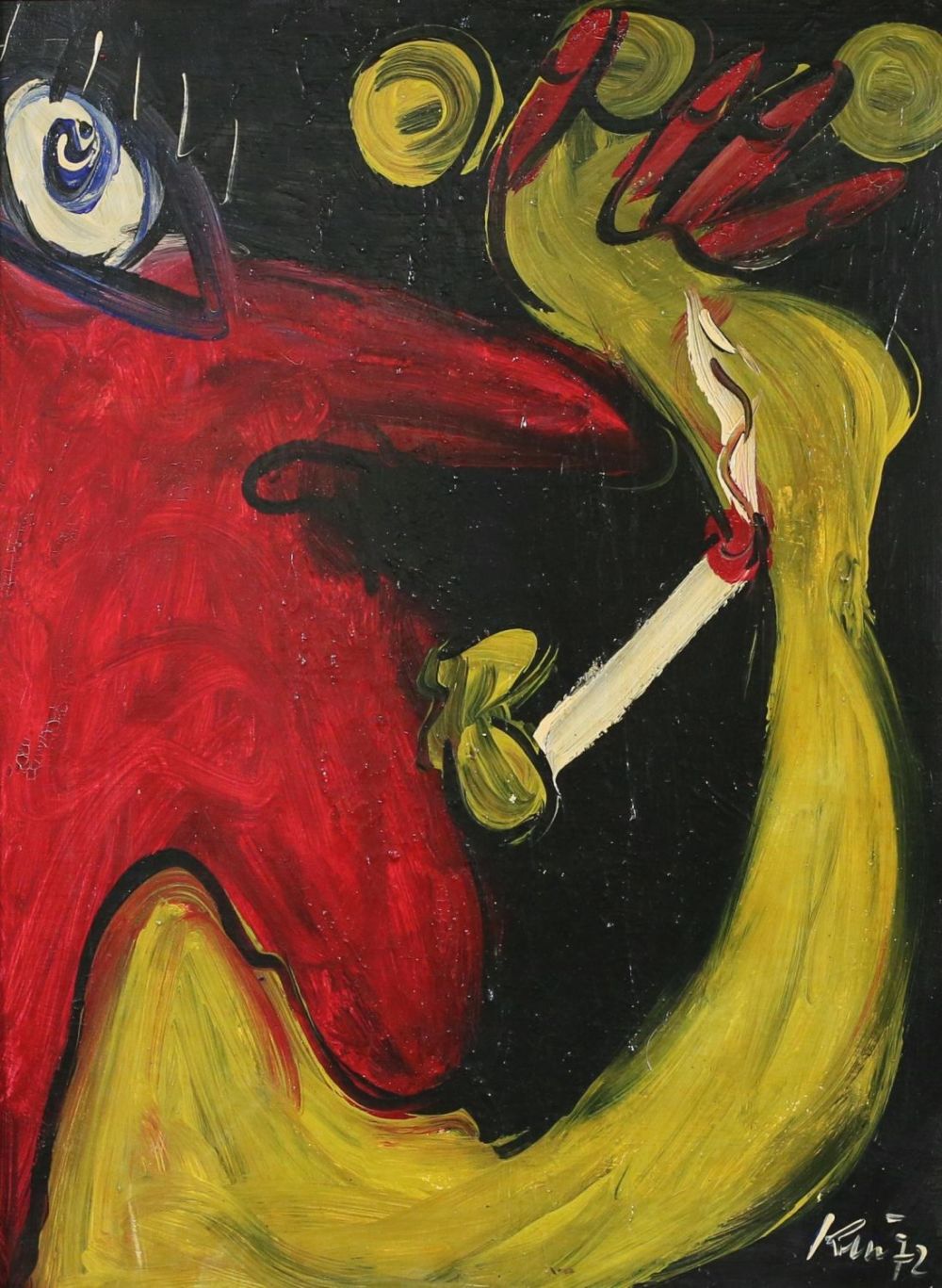 Lot 287: Peter Keil Oil on Board Juggler