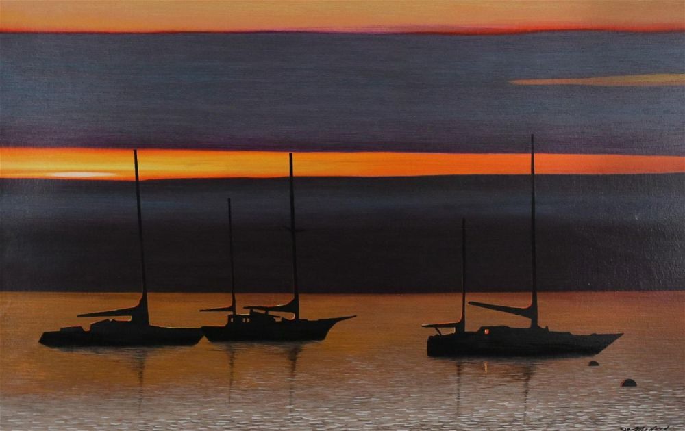 Lot 299: Igor Medvedev Serigraph on Canvas Nocturnal II