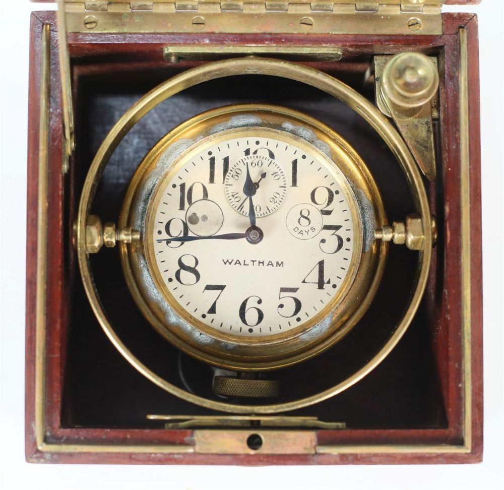 Lot 340: Waltham 8 Days Ship Clock