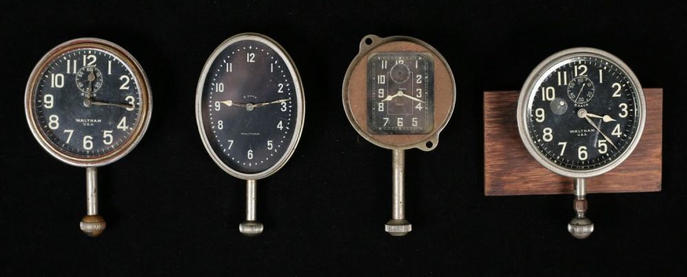 Lot 346: 4 Waltham Automobile Clocks