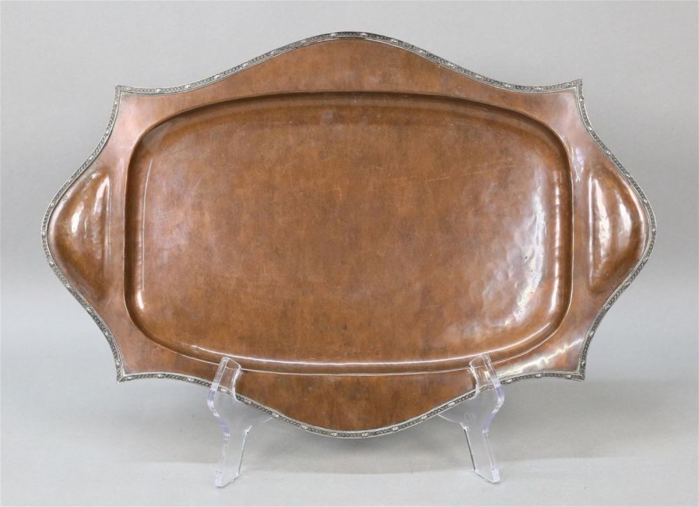 Lot 173: A.E. Jones Copper & Silver Tray