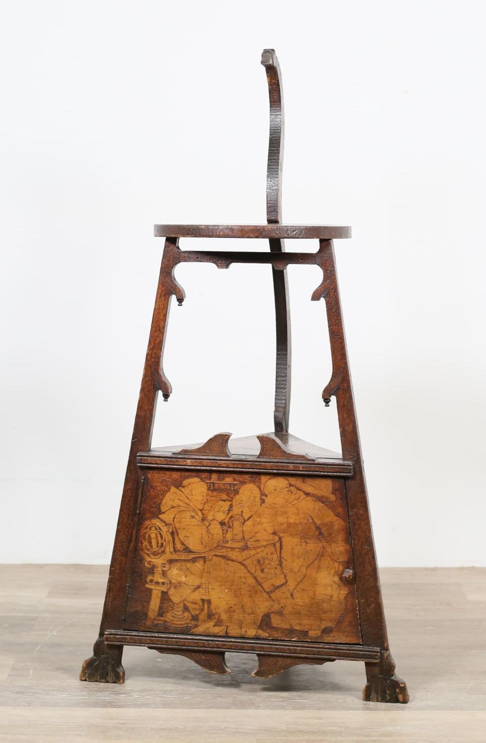Lot 307: English Arts and Crafts Tiered Wine Side Table