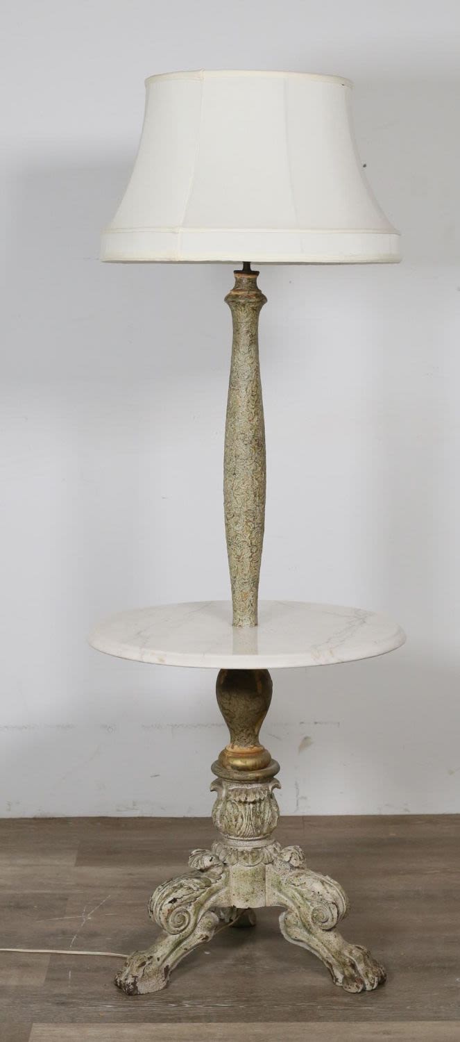 Lot 314: Victorian Marble Tier Floor Lamp