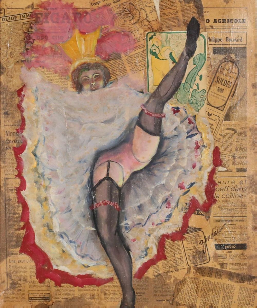 Lot 206: Mixed Media on Canvas Dancer