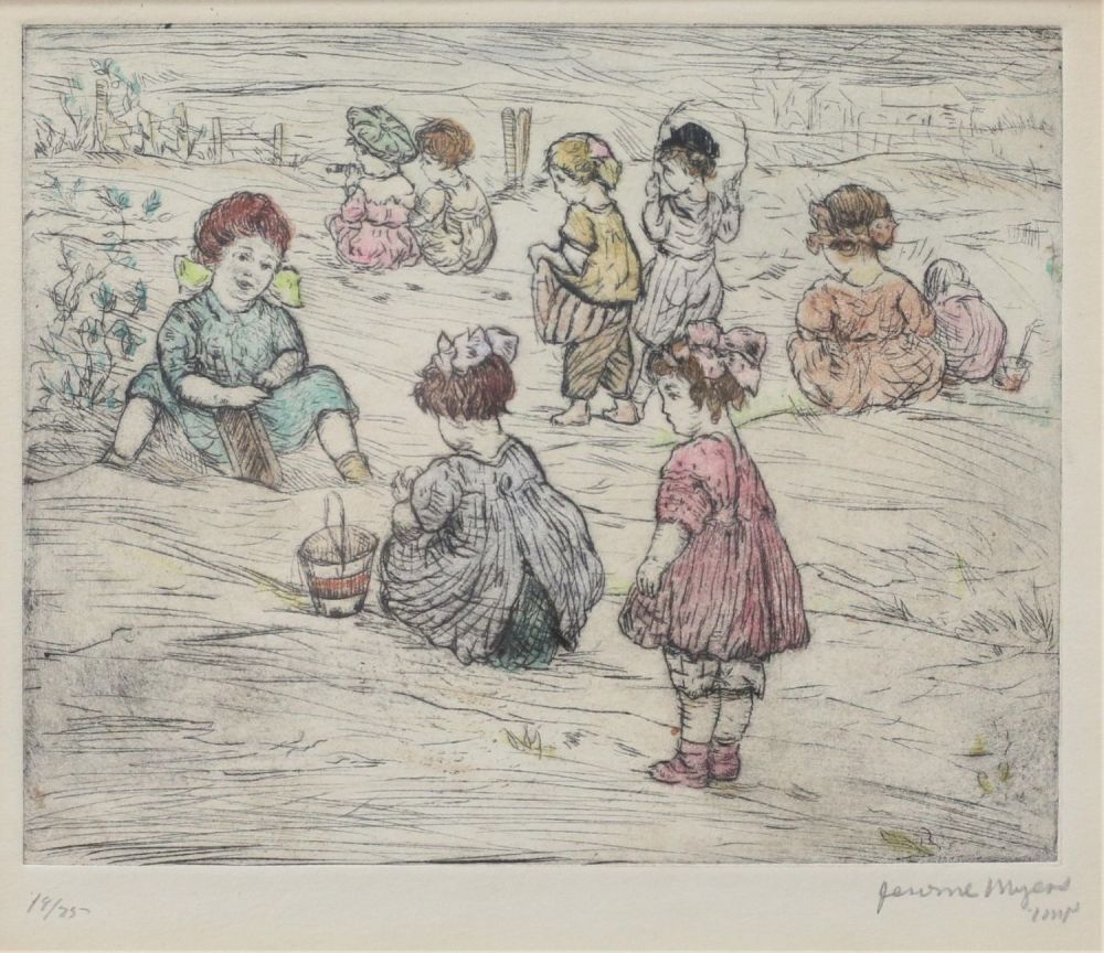 Lot 211: Jerome Myers Etching Children Playing