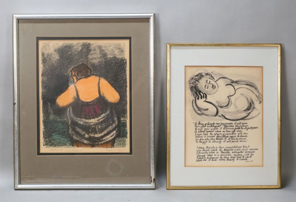 Lot 212: Benjamin Kopman Lithograph and Ink & Wash