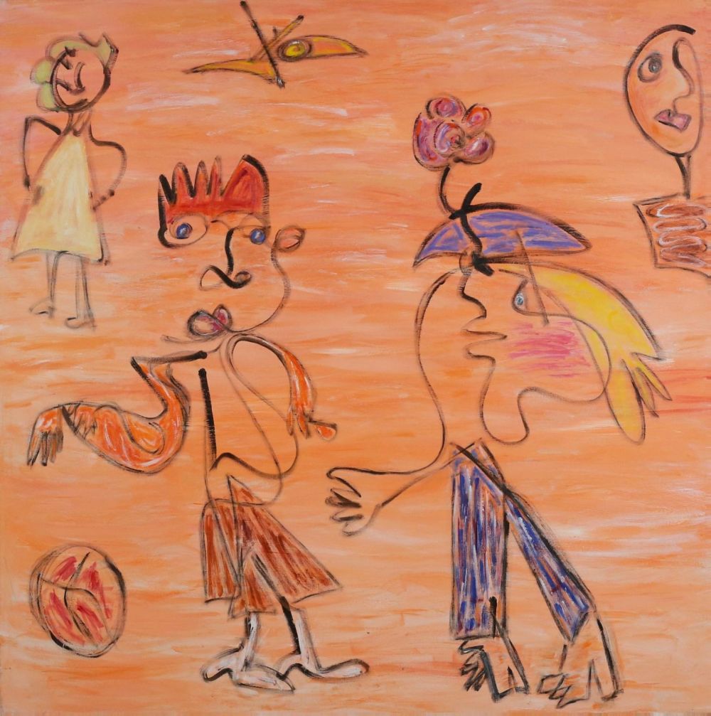 Lot 221: Hilda Epner Oil on Canvas Playtime
