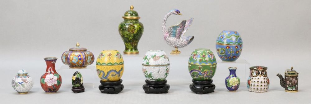 Lot 239: 13 Pieces Chinese Cloisonne & Champleve