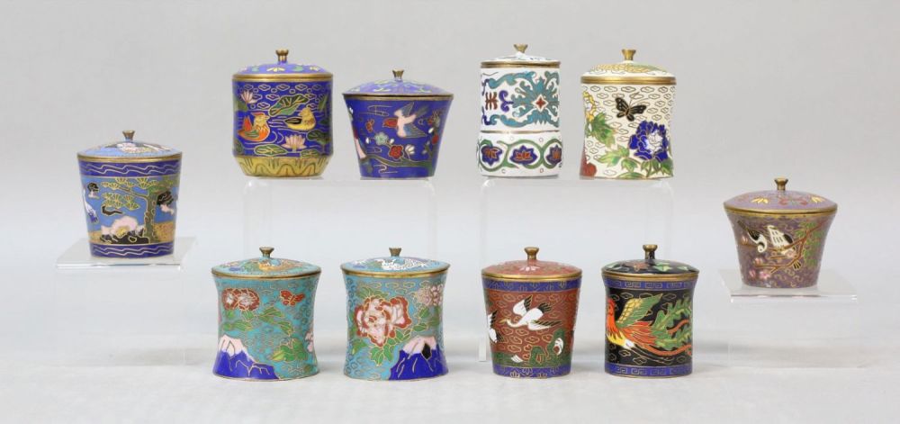 Lot 240: 10 Chinese Cloisonne Trinket Boxes