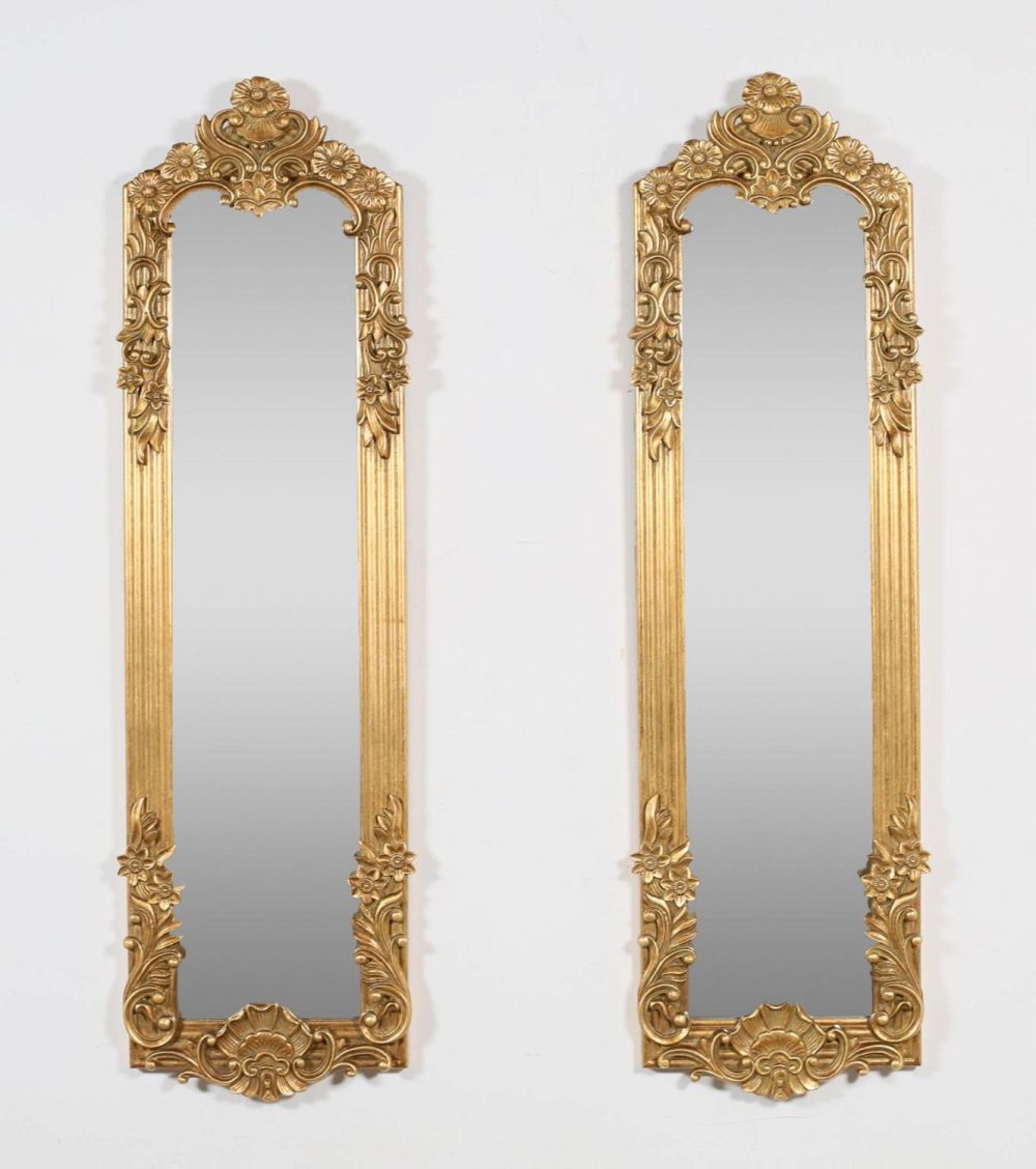 Lot 256: Pair of Rococo Revival Style Hall Mirrors