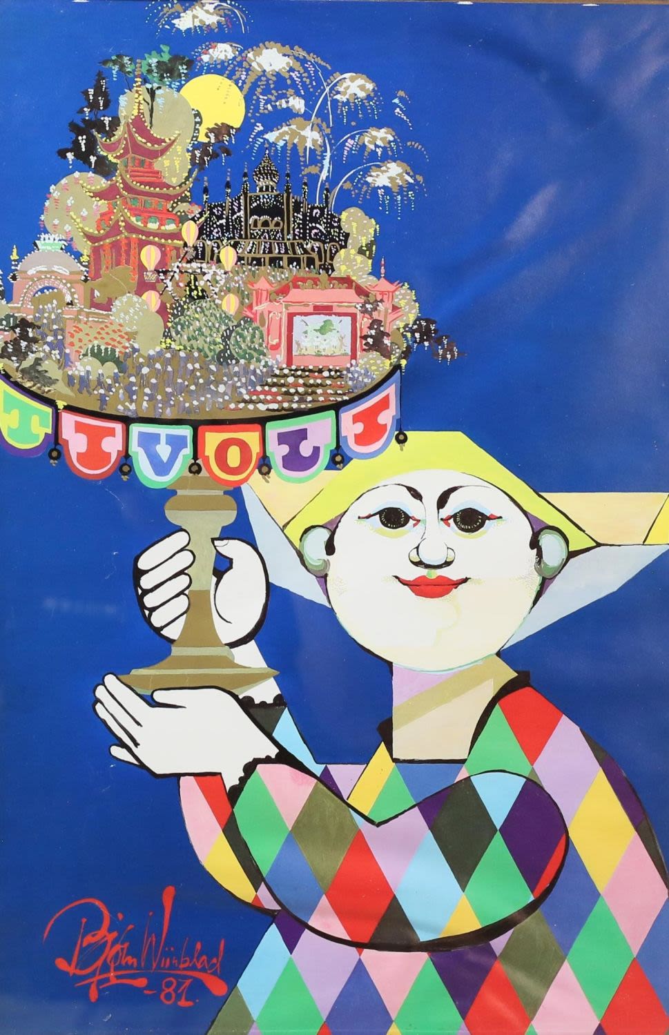 Lot 282: Bjorn Wiinblad Poster Print Tivoli