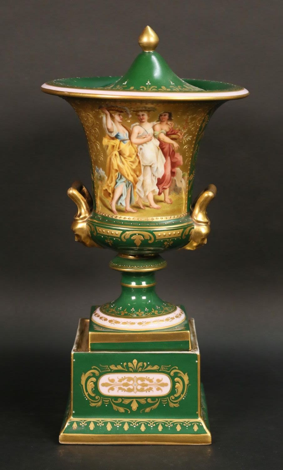 Lot 316: Vienna Style Hand Painted Porcelain Urn