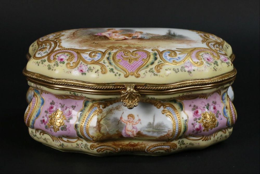 Lot 317: Sevres Style Porcelain Box Signed Max
