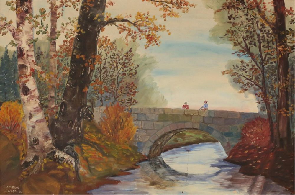 Lot 344: Signed J. Webb Oil on Canvas Saturday