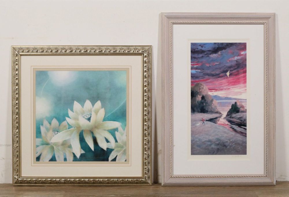 Lot 360: 2 Piece Art Lot Lillies & del Signore Prints