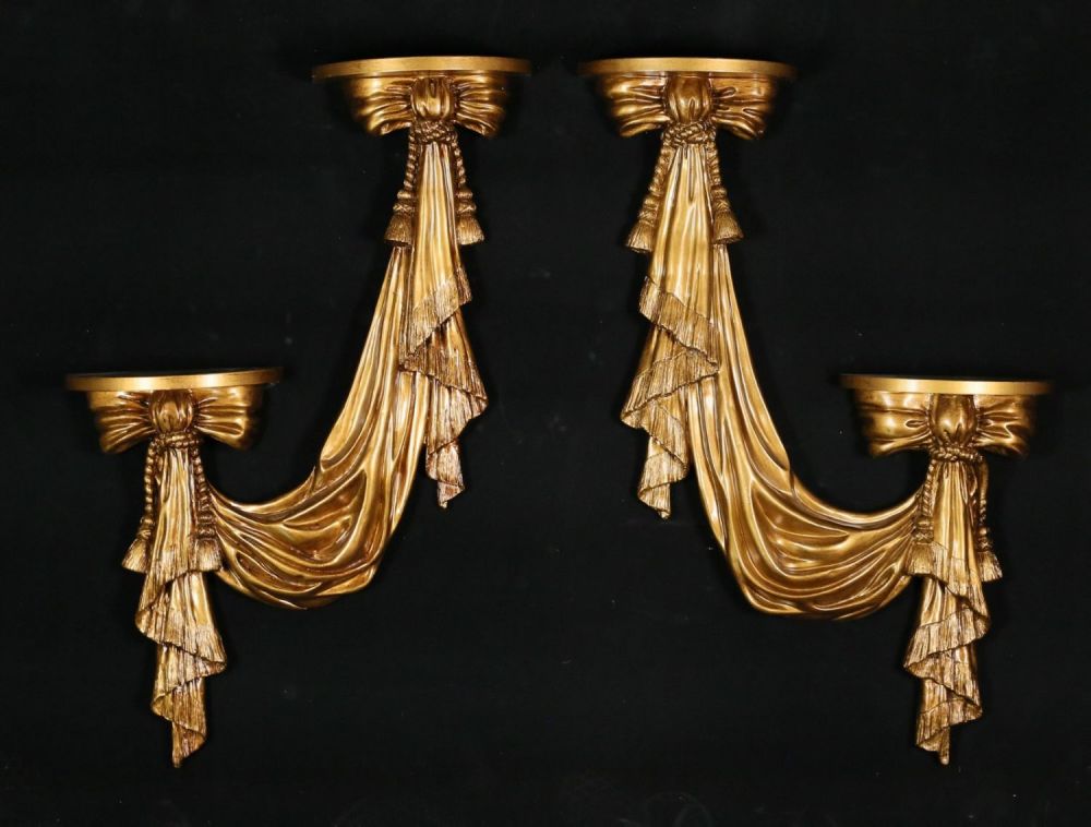 Lot 387: Pair of Resin Wall Accent Shelves