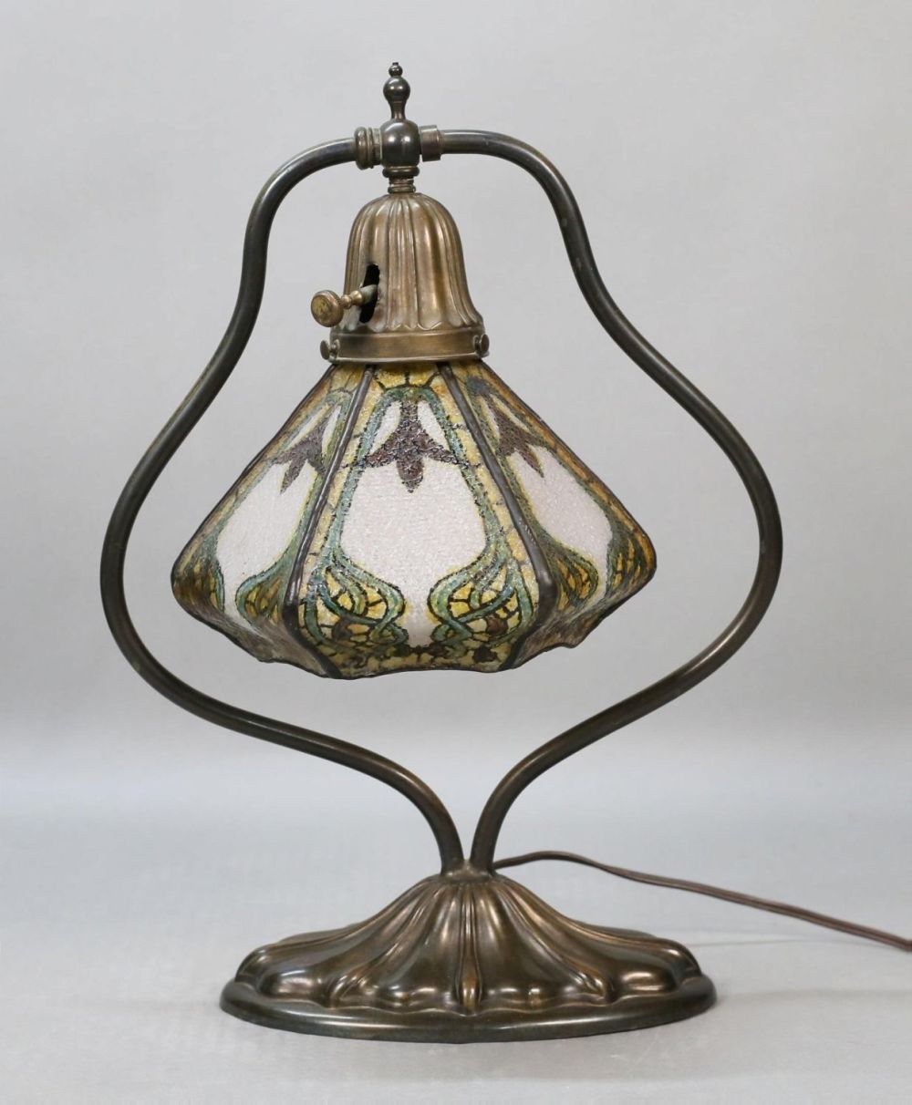 Lot 393: Desk Lamp With Reverse Painted Shade