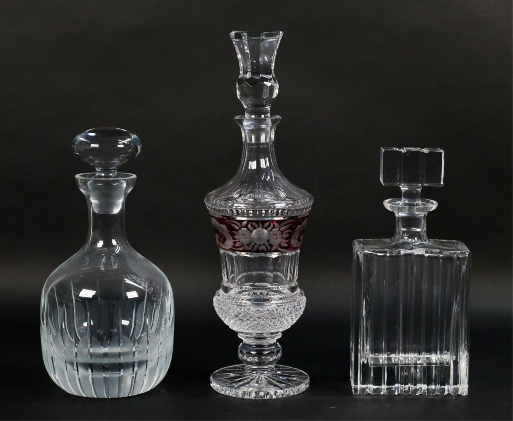 Lot 409: 3 Crystal Decanters