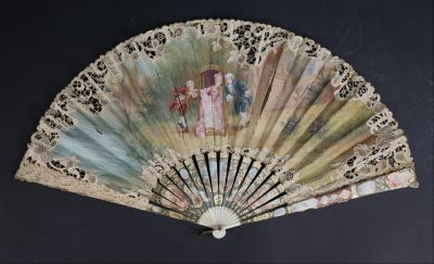 Lot 98 - 19th Century Vanerd Silk Gauze Leaf Fan - Willow Auction House