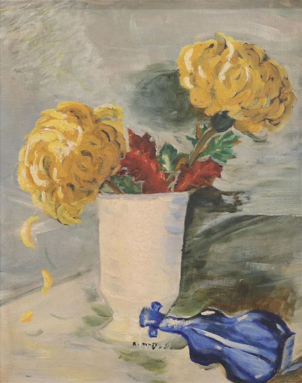 Lot 184: Signed R. Nagy Oil on Canvas Panel Still Life