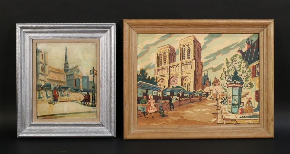 Lot 189: 2 Oil on Board Street Scenes