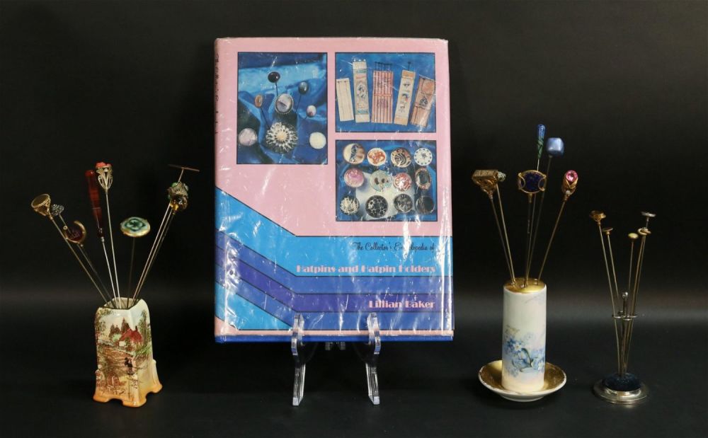 Lot 259: 20 Vintage Hatpins With Holders & Book