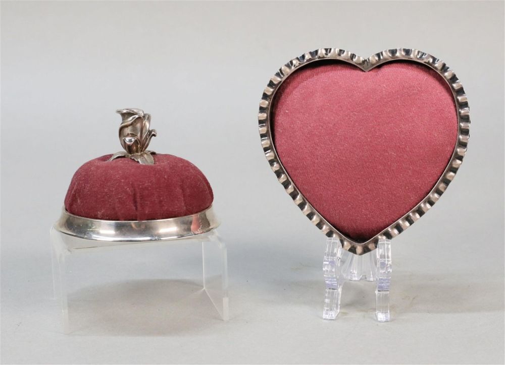 Lot 263: 2 Sterling Pin Cushions Tiffany & Gorham