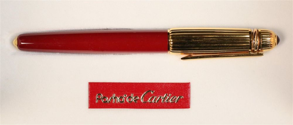 Lot 272: Cartier Pasha Ballpoint Pen Red Lacquer