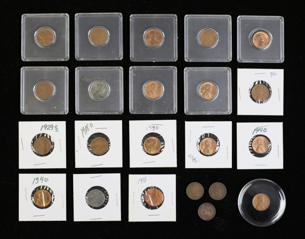 Lot 281: Lincoln Pennies And Indian Head Pennies