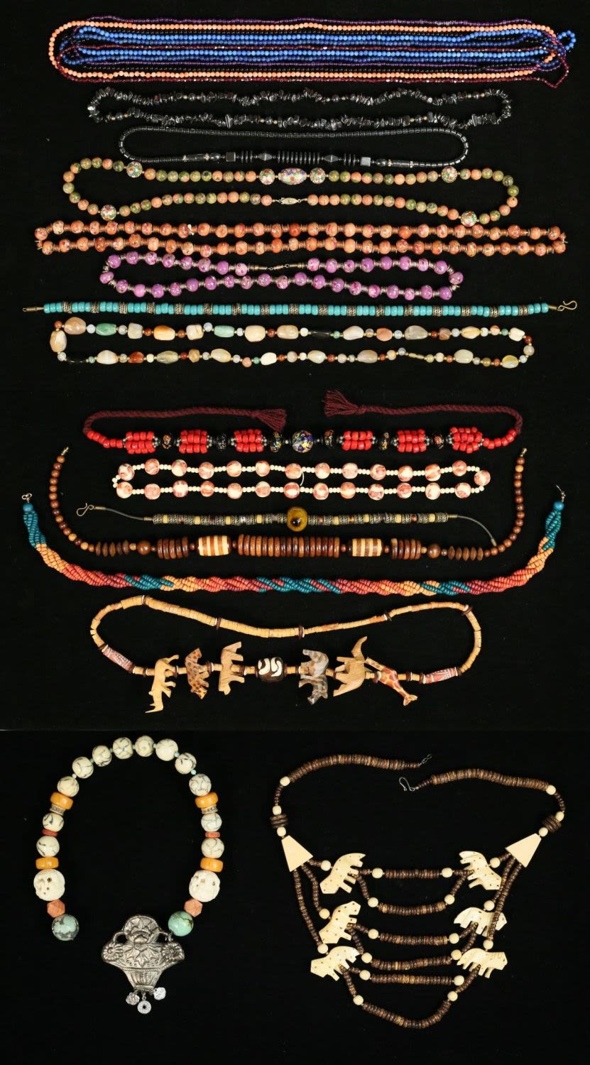 Lot 316: Grouping of Costume Beaded Necklaces