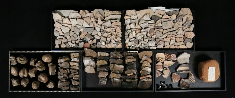 Lot 328: Native American Pottery Sherds Cooking Stones