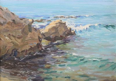 Lot 1 - Hazel Patterson Stuart Oil on Board Seascape