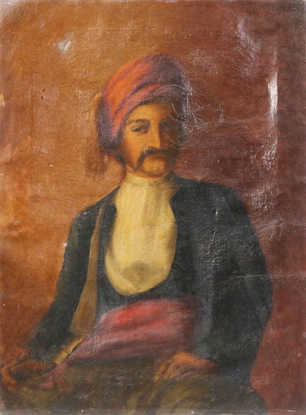 Lot 194: Orientalist Oil on Canvas Portrait of a Man