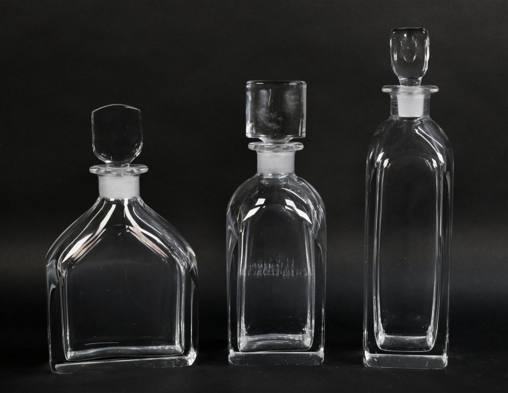 Lot 235: 3 Orrefors Crystal Decanters