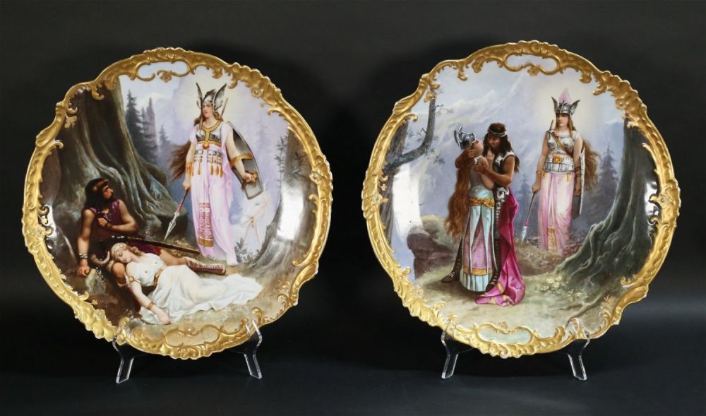 Lot 245: Pair Sevres Style Porcelain Chargers After Wagrez