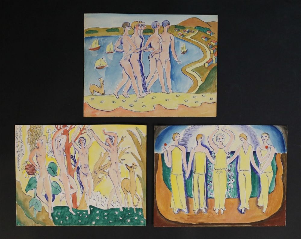 Lot 261: 3 Attributed to Eduard Buk Ulreich Watercolors