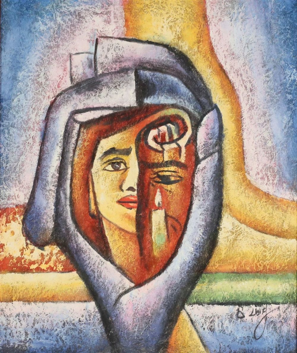 Lot 263: Benyamin Long Oil on Canvas Portrait