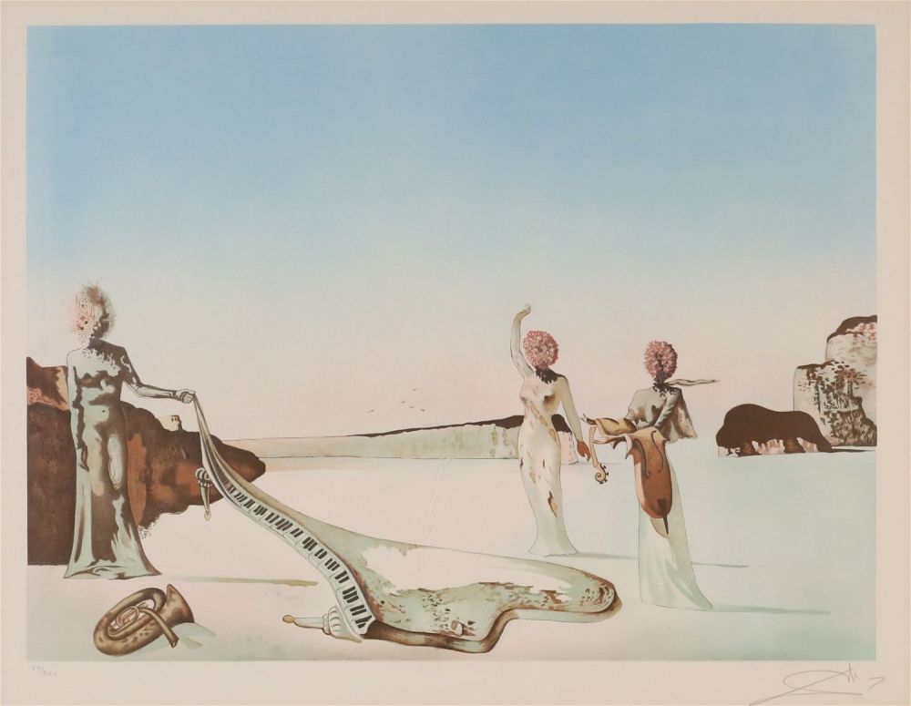 Lot 268: After Salvador Dali Lithograph Three Young Women