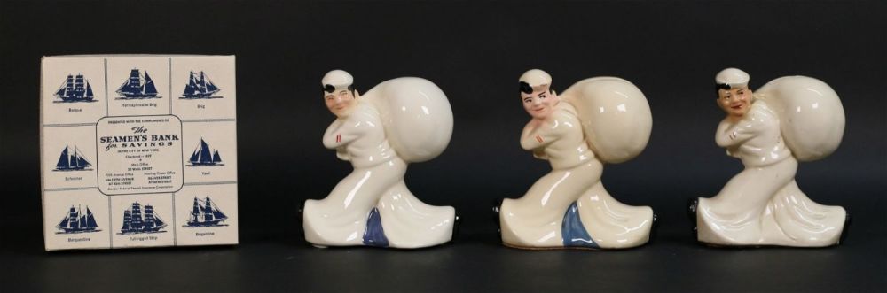 Lot 361: 3 Ceramic Seaman's Banks for Savings