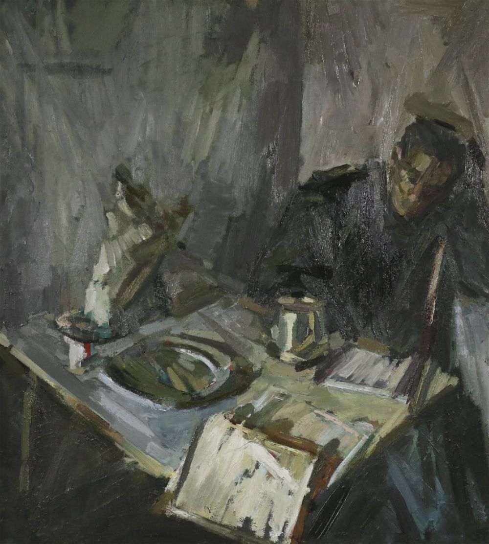 Lot 394: Shaun Ferguson Oil on Canvas Portrait of a Man