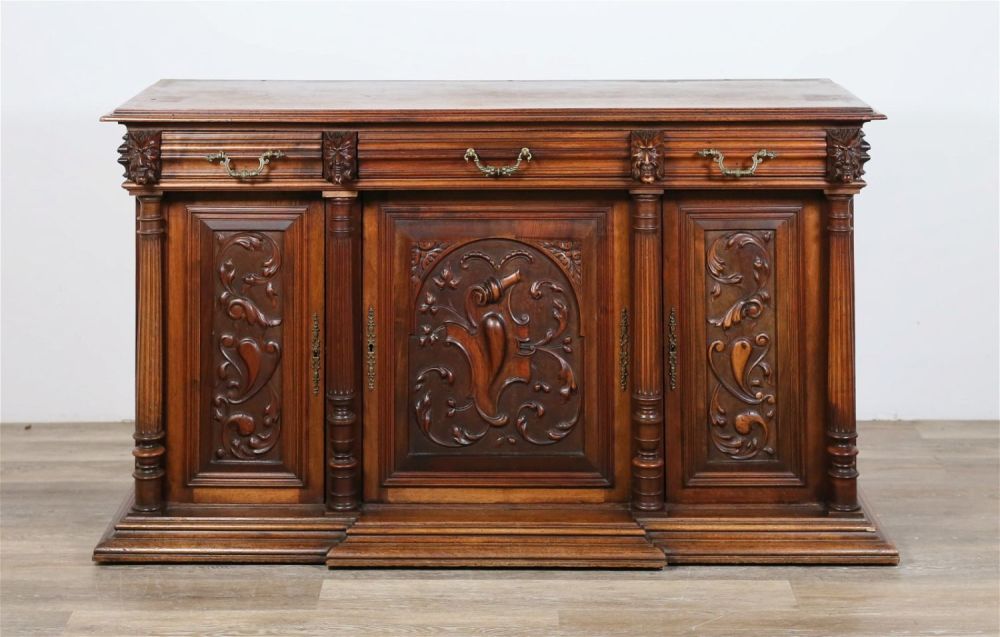 Lot 210: French Renaissance Revival Carved Sideboard