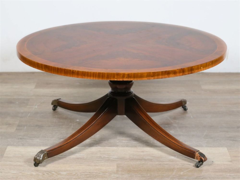 Lot 221: Regency Style Burlwood Cocktail Table