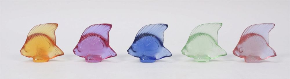 Lot 223: 5 Lalique Crystal Fish Figurines