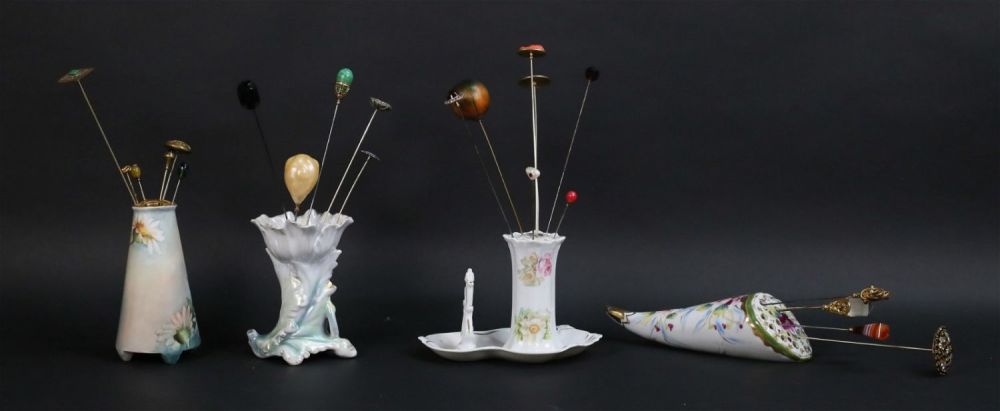 Lot 241: 23 Vintage Hatpins With Holders