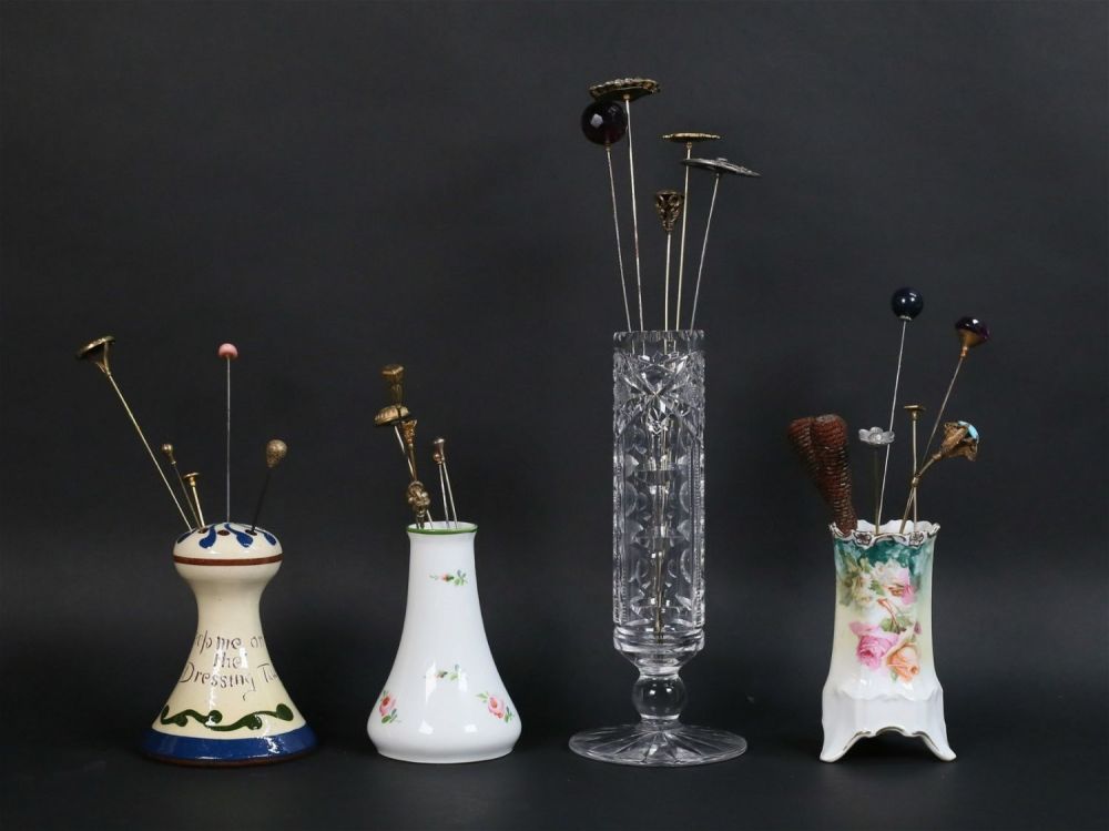 Lot 242: 23 Vintage Hatpins With Holders