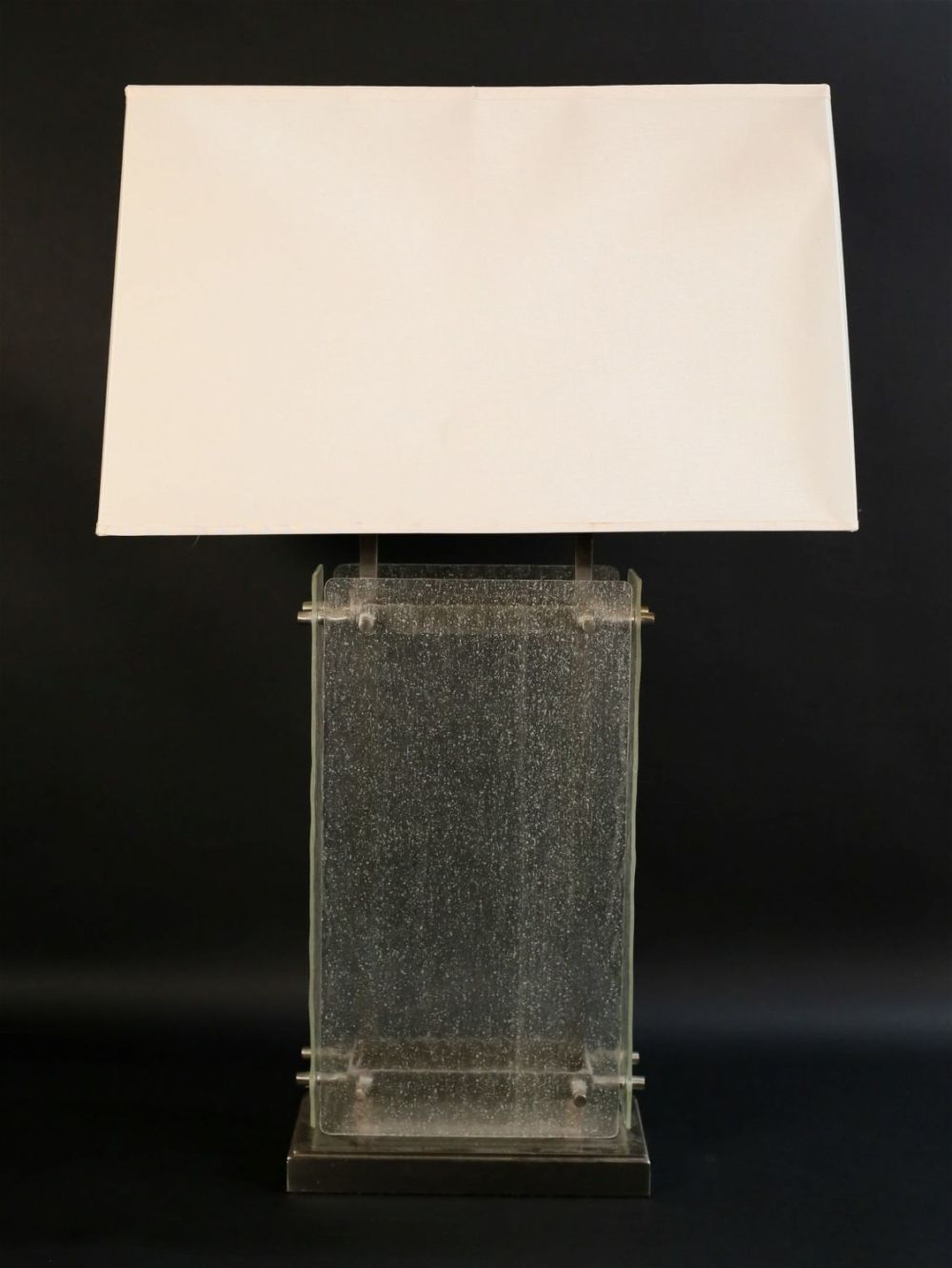 Lot 413: Robert Abbey Modern Glass Block Lamp