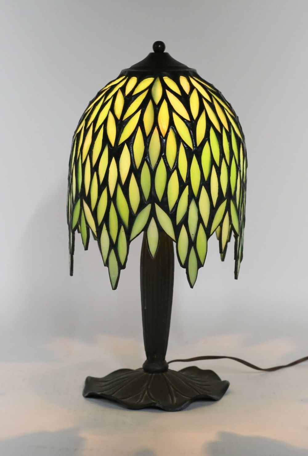 Lot 442: L&L WMC Lily Pad Lamp With Tiffany Style Shade