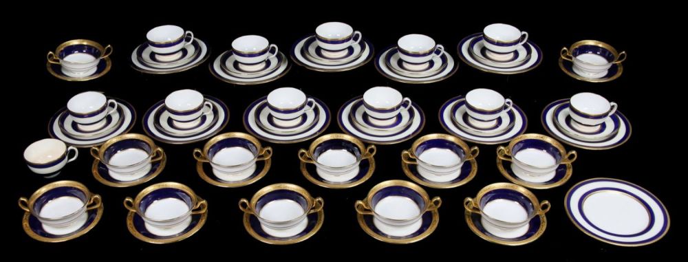 Lot 153: 59 Pieces Minton Cobalt Porcelain Dinnerware