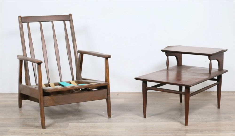 Lot 170: Mid Century Modern Lounge Chair and End Table